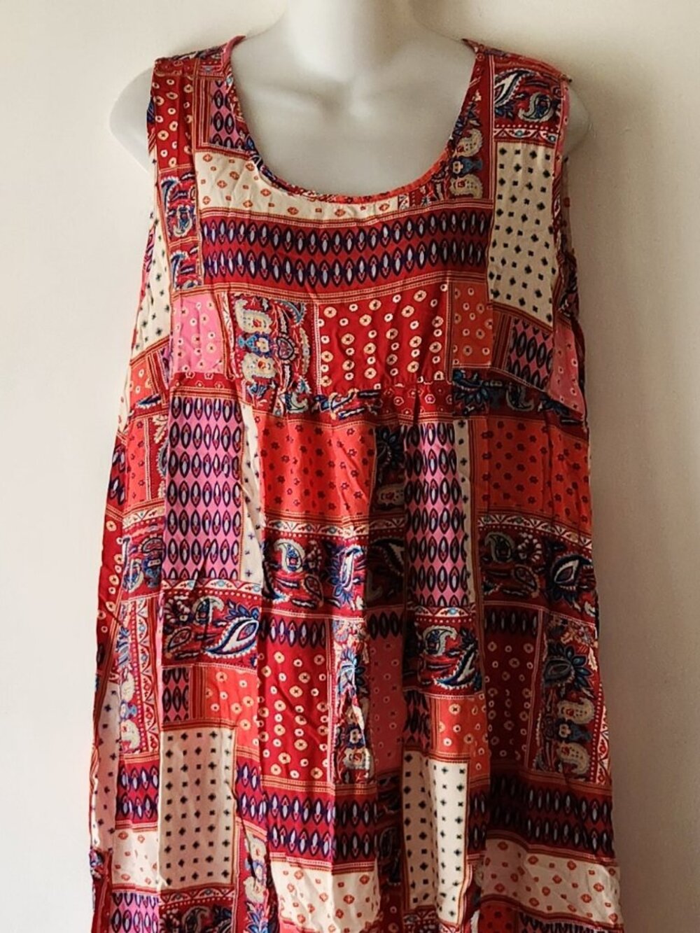 Emery Rose sundress sz XXL red patchwork VGUC